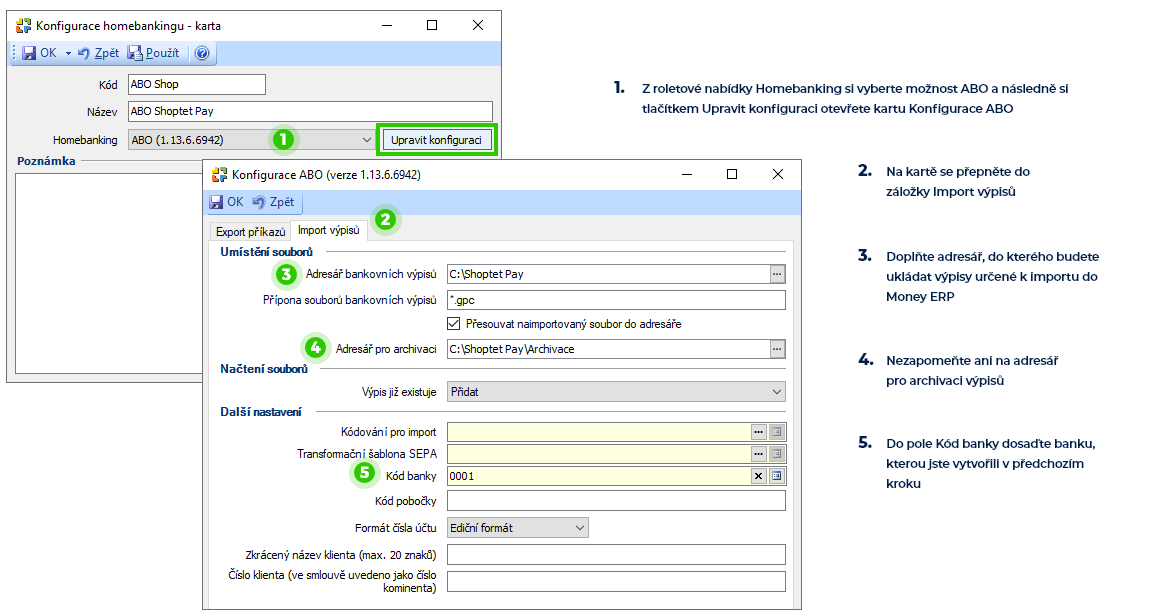 Konfigurace homebankingu pro ABO
