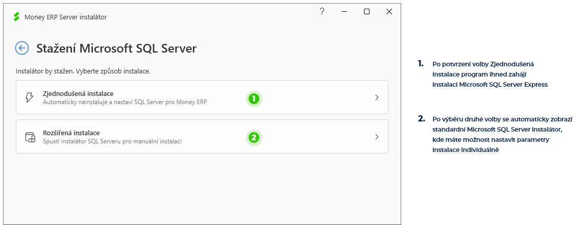 Stažení MS SQL Serveru